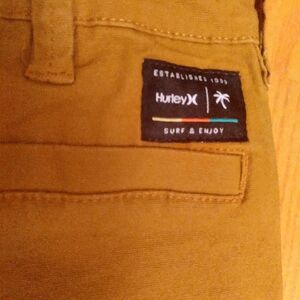 Hurley Surf and Enjoy Straight Leg Casual Chestnut Brown Khaki Pants Boys 16